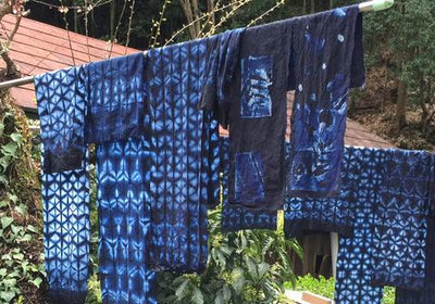 Shibori/Indigo class at my studio May 11-14, 2022.