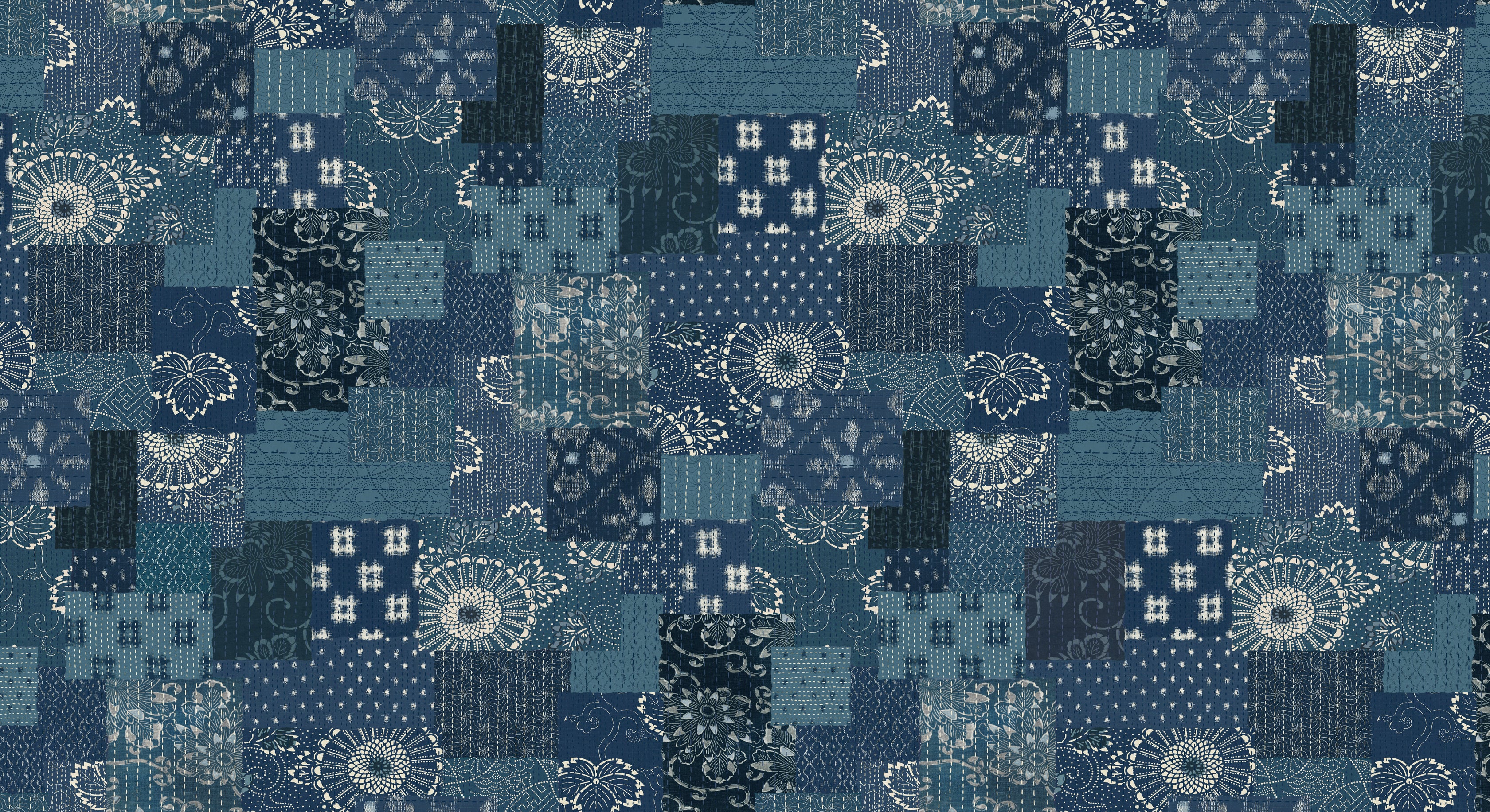 matsuri　0102 ♡ Koraju Patchwork Japanese Boro Indigo Blooming Navy 48098 12