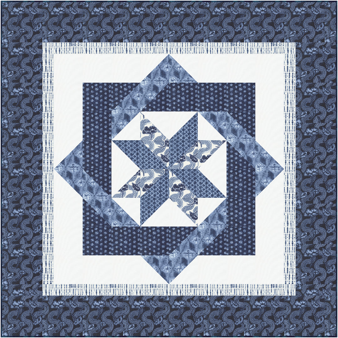 Debbie Maddy Labyrinth Quilt Pattern Kantha Labyrinth Indigo Throw
