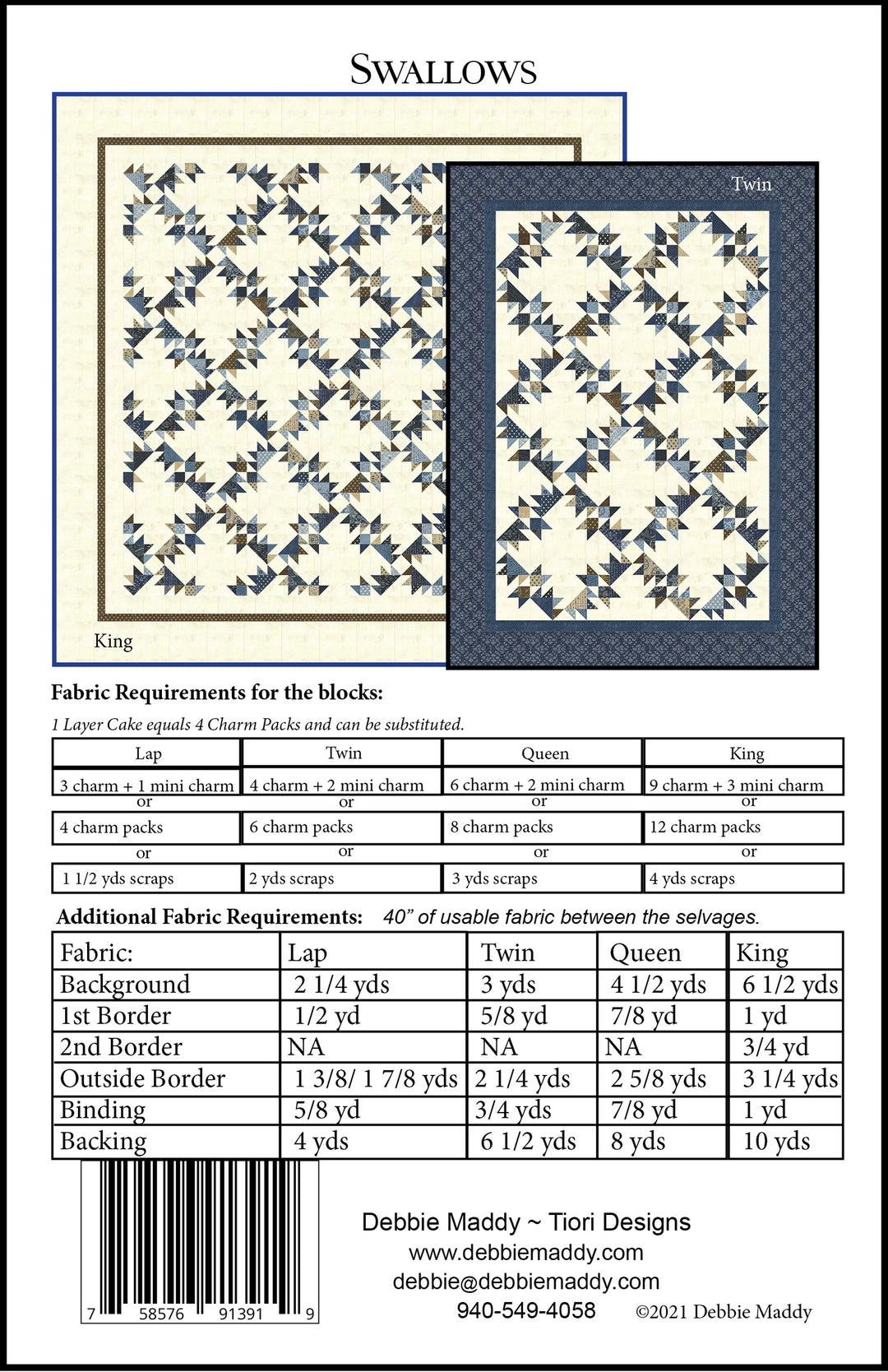 Swallows Pattern – Debbie Maddy